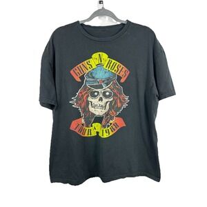 Guns N Roses 1988 Tour Shirt Axl Rose Skull Bandana Rock Tee Black L Vtg Style